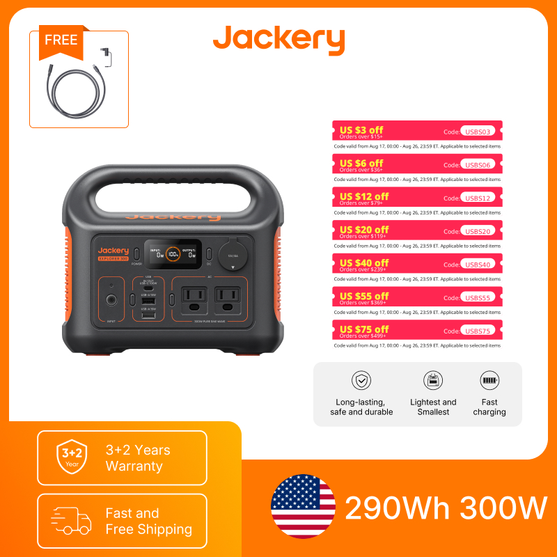 잭커리 휴대용 파워스테이션 익스플로러 300뉴(5M 연 - Solar Emergency Charger 리뷰 및 가격