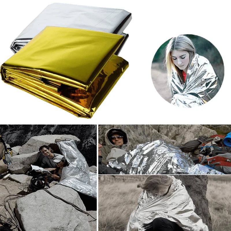 1pcs 야외 생존 휴대용 응급 처치 담요 방한 자외선 - Survival Blanket Reflective 리뷰 및 가격