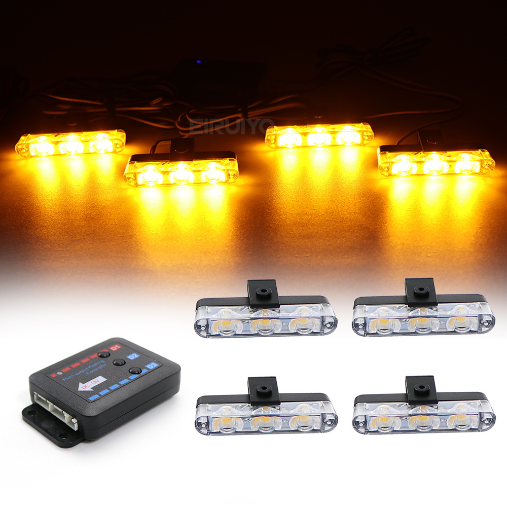 4x3 LED 그릴 자동차 LED 스트로브 라이트 빨강 - Sos Light Strobe 리뷰 및 가격